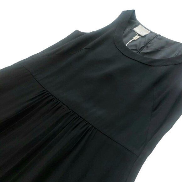 Akris Punto Black Pleated Sleeveless Cocktail Sheath Dress Women's Size US8 BNWT - Picture 2 of 13